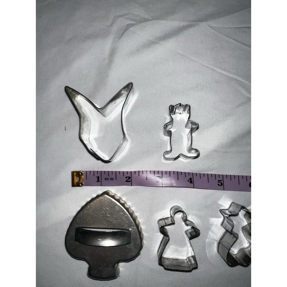 VTG Aluminum Cookie Cutter Lot 9pc Ohio State Teddy Bear Spade Club Dog Heart